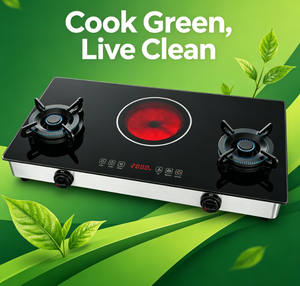 Cuisinière hybride 2 gaz 1 infrarouge, double combustible GPL et gaz naturel, 2000W, pour usage domestique en Afrique et petits restaurants - Product Image 6