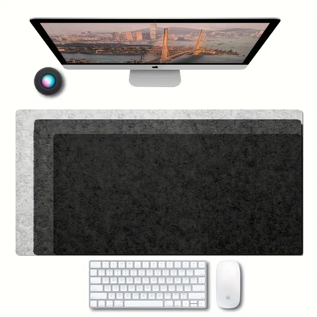 Best Gaming Mouse Pad Table Keyboard Wool Felt Laptop Desk Non-slip Deskpad Mousepad Cushion Dark Grey 80x30x0.3cm