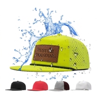 Gorra Trucker de 6 Paneles con Parche de Cuero Personalizado, Logotipo Bordado en 3D, Gorra Deportiva de Béisbol, Gorra de Golf Perforada con Corte Láser