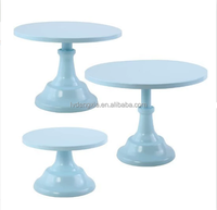 Bleu Rose Gâteau Stands Métal Rond Gâteau Titulaire Dessert Tarte Pizza Présentoir 8 "10" 12 "Plateau De Service Décoration pour Mariage