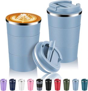 แก้วกาแฟแบบพกพาสแตนเลสสตีลขนาด 14 ออนซ์ พร้อมฝาปิดแบบ Fip จากโรงงาน - Product Image 5