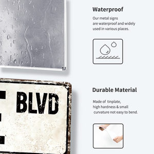 Ensemble de panneaux métalliques rétro BLVD <span class=keywords><strong>BBQ</strong></span> pour décoration murale de la maison, idéal pour la zone de grillades et le patio - Product Image 6