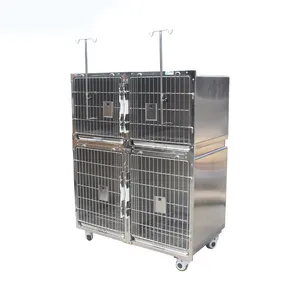 Certified Veterinary Grade 304 Stainless Steel Dog Cages Metal Kennels For Dog Hotel