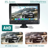 Moniteur AHD 7 pouces à 4 canaux avec écran partagé, vision nocturne, caméra de recul étanche IP68, système d'enregistrement LCD TFT IPS pour camions