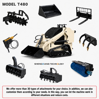 Mini Skid Steer Loader T480 Dengan Mesin Kubota D1105, Kapasitas Angkut 350kg, Daya Terukur 17.1kW, Bucket 0.1m3 untuk Pertanian dan Perkebunan