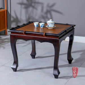 <b>Bamboo</b> Square Coffee <b>Table</b> Woven Top Chinese Style Living Room Tea <b>Table</b> Small Side <b>Table</b> - Product Image 1