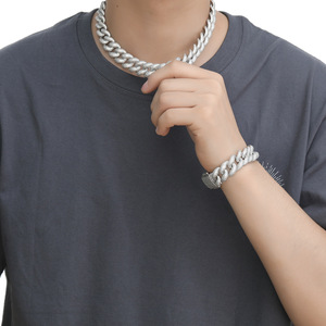 BES Hip Hop Jewelry Moissanite VVS 18MM 925 <b>Sterling</b> <b>Silver</b> Cuban Link Chain Necklace Iced Out Cuban Link <b>Bracelet</b> Necklace <b>Men</b> - Product Image 4