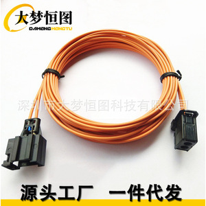 Câble à fibres optiques DAMENGHONGTU, connecteur E2000, fil orange, prise noire, multimode OM3, 1, 2, 3, 4 mètres, utilisation automobile - Product Image 1