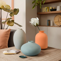 Vase en céramique de ferme moderne ensemble de 3 pièces neutre de petite taille pour table salon étagères bibliothèque décoration d'entrée