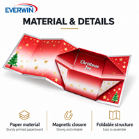 Boîte cadeau magnétique pliable personnalisée avec logo, surface mate écologique de qualité supérieure, pour emballages de bijoux de Noël et événements