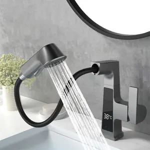 Fabrik Lieferant Custom Design Messing LED-Wasserhähne Temperatur anzeige Dusche Smart Wasserhahn Badezimmer Wasserhähne Mixer Wasserhahn