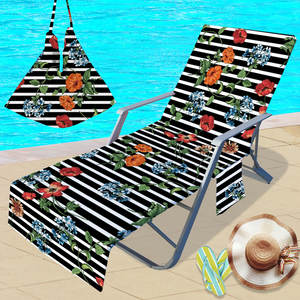 Serviette de <span class=keywords><strong>piscine</strong></span> Chaise longue housse de chaise de plage serviette en microfibre serviette de plage surdimensionnée personnalisée sans sable avec poches latérales - Product Image 4