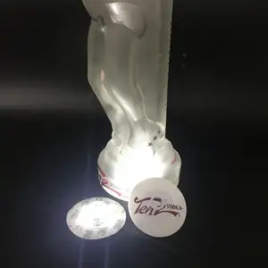 OEM-Lieferant LED-Flasche Licht aufkleber kunden spezifisches Klebe etikett LED-Licht Untersetzer Flasche LED-Licht für Champagner Whisky Vodka