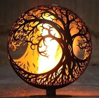 Boule de fosse à feu extérieure en acier Corten, coupe au Laser, diamètre 1000mm, sphère