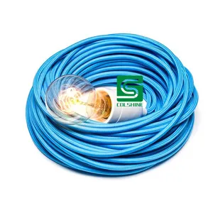 Braided Round Cable Blue Electrical Lighting Wire