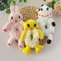 Élastiques à cheveux en peluche mignons en forme d'animaux (grenouille, chat, lapin) – Accessoires ludiques pour filles et femmes