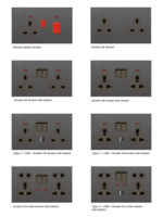 Enchufe de Pared Multifuncional de 1 Entrada y 2 Salidas, Universal para Teléfono, TV, Enchufe de Pared para UE, Reino Unido y EE. UU., RJ11, RJ45, Acabado Industrial, 13A/16A