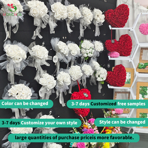 Bouquets <span class=keywords><strong>de</strong></span> mariage DIY Honghua, fleurs artificielles blanches au toucher réel, 25 pièces, 50 pièces, roses artificielles en mousse <span class=keywords><strong>ivoire</strong></span> réalistes avec tiges - Product Image 5