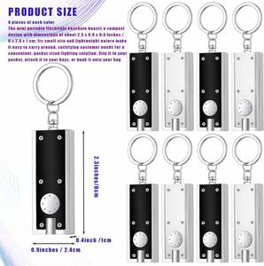 Custom Logo 12 Lumen Portable Ultra <b>Bright</b> Battery Powered Key Ring <b>Torch</b> for Outdoor Camping Hiking and Emergency Lighting - Product Image 6