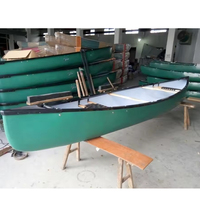 Canoë Kayak en LLDPE Rotomoulé Équipement de Jeux Aquatiques Sports Nautiques 486cm Canoë Canadien en Plastique avec 2 Sièges en Bois