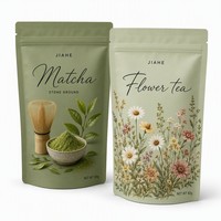 Sachets personnalisés JIAHE écologiques à fermeture éclair pour thé matcha, thé aux fleurs, aliments pour animaux de compagnie et bébés – Faible commande minimum, vente en gros
