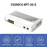 Cisco Catalyst C9200CX-8PT-2G-E Switch PoE+ Compacto de 8 Puertos, 2x1G UPOE+ Uplinks, Presupuesto PoE de 240W, 20Gbps, Sin Ventilador, Alimentado por PoE