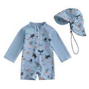2025 enfant en bas âge garçons éruption garde maillot <span class=keywords><strong>de</strong></span> <span class=keywords><strong>bain</strong></span> à manches longues tortue/dinosaure imprimé infantile maillot <span class=keywords><strong>de</strong></span> <span class=keywords><strong>bain</strong></span> maillots <span class=keywords><strong>de</strong></span> <span class=keywords><strong>bain</strong></span> avec bonnets <span class=keywords><strong>de</strong></span> <span class=keywords><strong>bain</strong></span> vêtements <span class=keywords><strong>de</strong></span> plage - Product Image 3