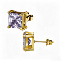 18k chapado en oro 316L de acero inoxidable Corazón Stud Pendientes de las mujeres de moda para las mujeres