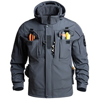 Ensemble de veste tactique softshell camouflage vintage pour homme, imperméable, respirant, 100% fibre de bambou, doublure polaire pour l'extérieur, automne-hiver