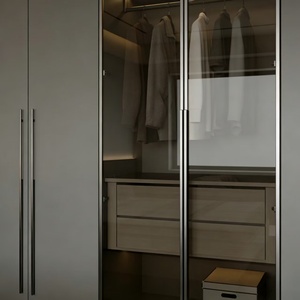 Armario <span class=keywords><strong>de</strong></span> Dormitorio BALOM Moderno, Personalizado, Minimalista, Versátil, Ecológico, <span class=keywords><strong>de</strong></span> Gran Capacidad, con Revestimiento <span class=keywords><strong>de</strong></span> Madera y Vidrio - Product Image 4