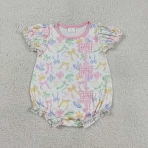 New Arrival Toddler Girls <b>Rainbow</b> Bows Print Casual Eco-Friendly Cute <b>Baby</b> Girl Flutter Sleeve Bubble Dress Outfit - Product Image 2