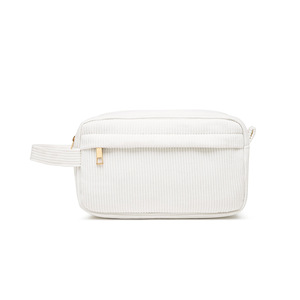 Bolsa de Higiene Masculina de Veludo Cotelê para Atacado, com Logotipo Personalizado, Necessaire de Viagem e Bolsa de Higiene com Zíper para Viagem e Cuidados Pessoais - Product Image 5