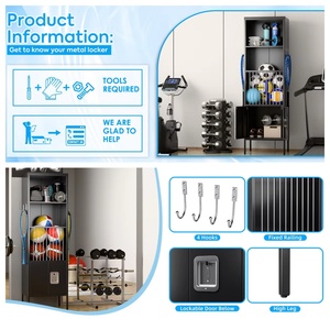 Armoire de rangement robuste pour équipement sportif, <span class=keywords><strong>casier</strong></span> métallique autoportant avec compartiments ouverts pour écoles et gymnases - Product Image 6