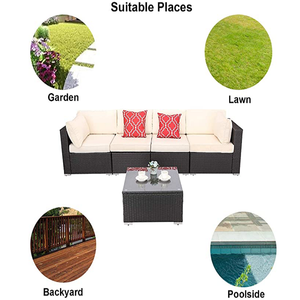 Soggiorno mobili da <span class=keywords><strong>esterno</strong></span> divano lusso personalizza Set telaio Rattan divani da giardino per esterni mobili da <span class=keywords><strong>esterno</strong></span> in rattan di <span class=keywords><strong>plastica</strong></span> - Product Image 3