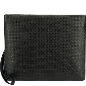 Black Leather Clutch <b>Wallet</b> with Cross Pattern and <b>Zip</b> Around Closure Fazmax Corporation Model A26 - Product Image 1