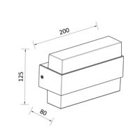 Lampe murale extérieure LED moderne PW2005 7,5W IP65, étanche, 80 Lm/w, corps en PC, double tête, forme carrée, garantie 3 ans pour le jardin