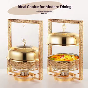 TIANXING Fournitures de banquet pour restaurants, Réchaud de buffet de luxe alimenté au combustible <span class=keywords><strong>en</strong></span> acier inoxydable, type arabe - Product Image 2