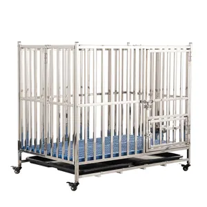 Customized Wholesale Double Door High Quality Large Stainless Steel Dog Cages Full Metal Kennels