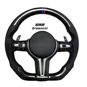 พวงมาลัยหนังคาร์บอนไฟเบอร์แบบสปอร์ตสำหรับรถยนต์ BMW <span class=keywords><strong>F10</strong></span> F30 E46 E60 F15 F90 F80 G20 G30 M3 M4 M5 อะไหล่รถยนต์ ไม่มีถุงลมนิรภัย - Product Image 1
