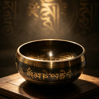 Bol chantant tibétain fait à la main, bol de méditation himalayen pour la guérison sonore, le yoga, le chakra, le reiki, la pleine conscience, la relaxation, la thérapie