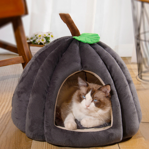 شتوية داخلية شبه مغلقة شكل يقطين تدفئة فائقة النعومة Pet photes عش كلاب صغيرة لطيفة في المنزل - Product Image 3