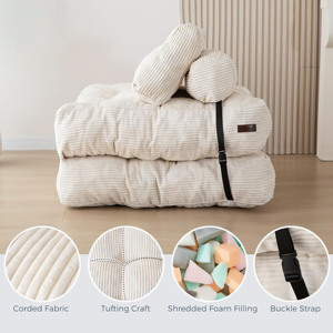 Sofá <span class=keywords><strong>Cama</strong></span> Plegable 3 en 1, Convertible, con Espuma Viscoelástica, Sillón Plegable para el <span class=keywords><strong>Suelo</strong></span>, Reposacabezas, Almohada, Chaise Longue Moderna - Product Image 3