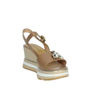 Keys Women's Wedge Sandal K-11023 <b>White</b> Leather Platform <b>Heel</b> Summer Shoes - Product Image 5