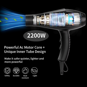Máy sấy tóc chuyên nghiệp AC Motor Salon 2200-3000W, chức năng ion, gió nóng lạnh, tiếng ồn thấp - Product Image 6