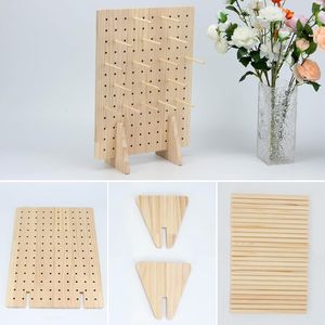 Wooden Pegboard <b>Shelf</b> 15.7in x 11.57in <b>Desktop</b> Jewelry Organizer For Earrings And Hair Ties - Product Image 2