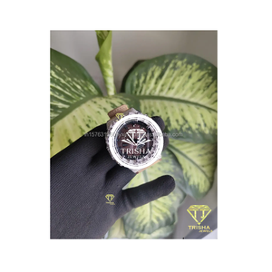 Reloj de Lujo con Bisel Cruzado y Diamantes Moissanite VVS, Plata de Ley 925, Esfera Marrón, el Más Vendido - Product Image 1