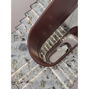 Newstar Luxe Villa Hotel Op Maat Gemaakte Trappenmaat Witte Marmeren Trappen Marmeren Vloer Trappen Luxe Stenen Trappen - Product Image 4