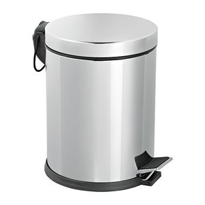 Poubelle Daphne Chrome 16 L, diamètre 24,5 cm, hauteur 44,4 cm, à pédale, pour cuisine et salle de bain - Product Image 1