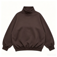 Sweat-shirt d'hiver décontracté pour femme, coupe ample, en mélange de coton doublé, brodé sur mesure, col roulé uni anti-plis