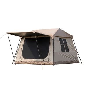 2-In-1 Oxford Outdoor Camping <b>Tent</b> Quick-Open <b>Canopy</b> Four-Season Double Layer 2000-3000Mm Waterproof Large Black Rubber - Product Image 1